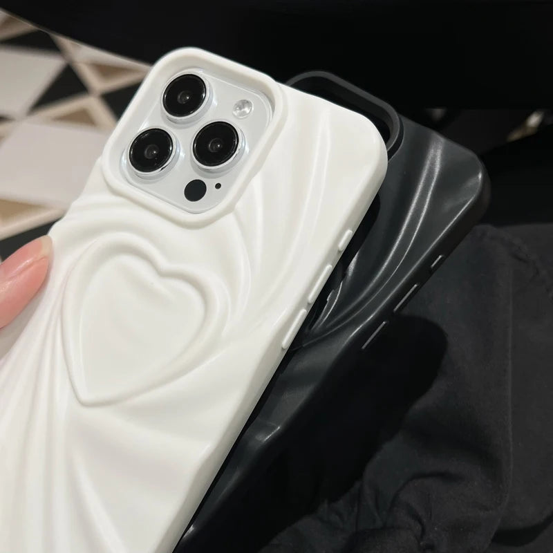 Lovely Fashion Fold Heart Case For iPhone - Ideal Phone Accessories