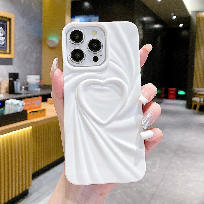 Lovely Fashion Fold Heart Case For iPhone - Ideal Phone Accessories