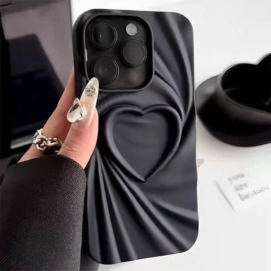 Lovely Fashion Fold Heart Case For iPhone - Ideal Phone Accessories