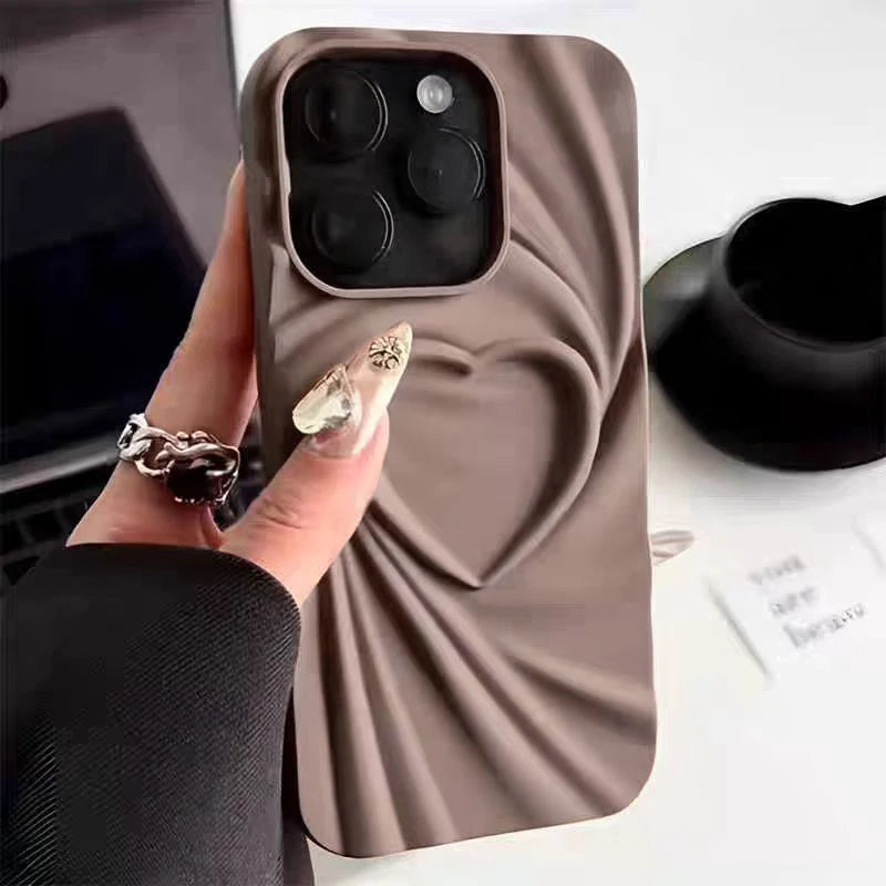 Lovely Fashion Fold Heart Case For iPhone - Ideal Phone Accessories