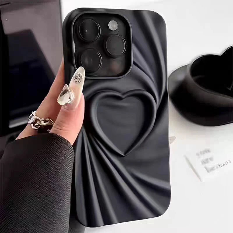 Lovely Fashion Fold Heart Case For iPhone - Ideal Phone Accessories
