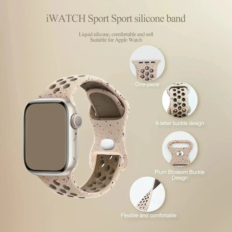 Adorable Breathable Silicone Band for Apple Watch - Ideal Phone Accessories